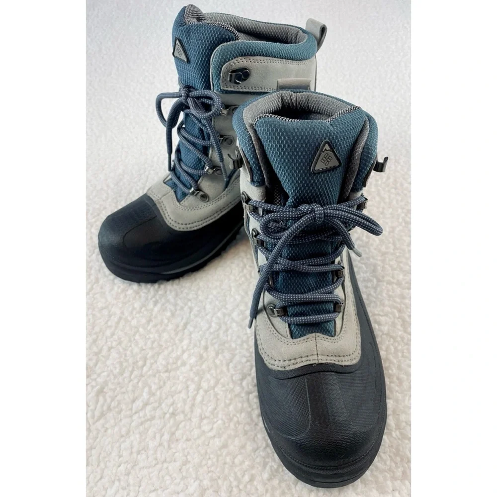 COLUMBIA • Blue/Grey Thermolite Water Resistant Cascadian Summit Winter Boots, 8 - Picture 16 of 16